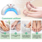 Handheld light therapy device held over the toenail to treat nail fungus