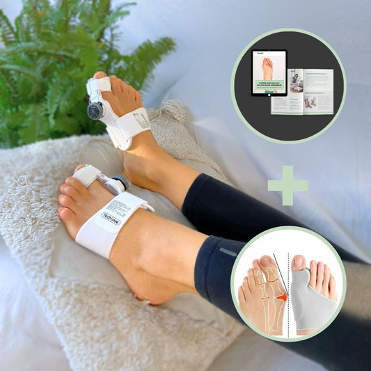 Set of bunion correctors, toe spacers and pads for the big toe joint