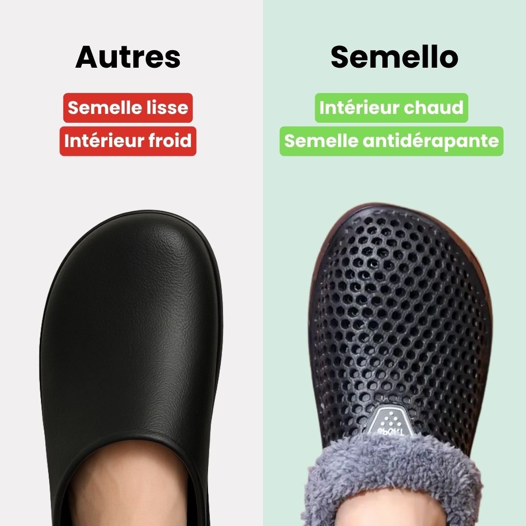 Clog-style winter slippers with a lined interior, in black, pink, blue, white and orange