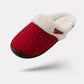 Pink orthopedic winter slippers with a closed back and contoured arch support