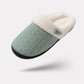 Pink orthopedic winter slippers with a closed back and contoured arch support