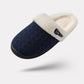 Pink orthopedic winter slippers with a closed back and contoured arch support