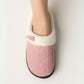 Pink orthopedic winter slippers with a closed back and contoured arch support