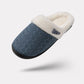 Pink orthopedic winter slippers with a closed back and contoured arch support