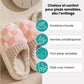 Lined orthopedic slippers with a thick contoured footbed, in pink, green, caramel and gray