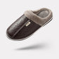 Leather orthopedic slippers with an open back, in blue, black, pink, caramel and red