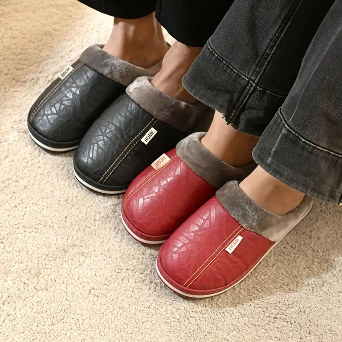 Leather orthopedic slippers with an open back, in blue, black, pink, caramel and red