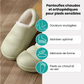 Waterproof orthopedic slippers with a molded one-piece sole, in light green, black, blue and pink