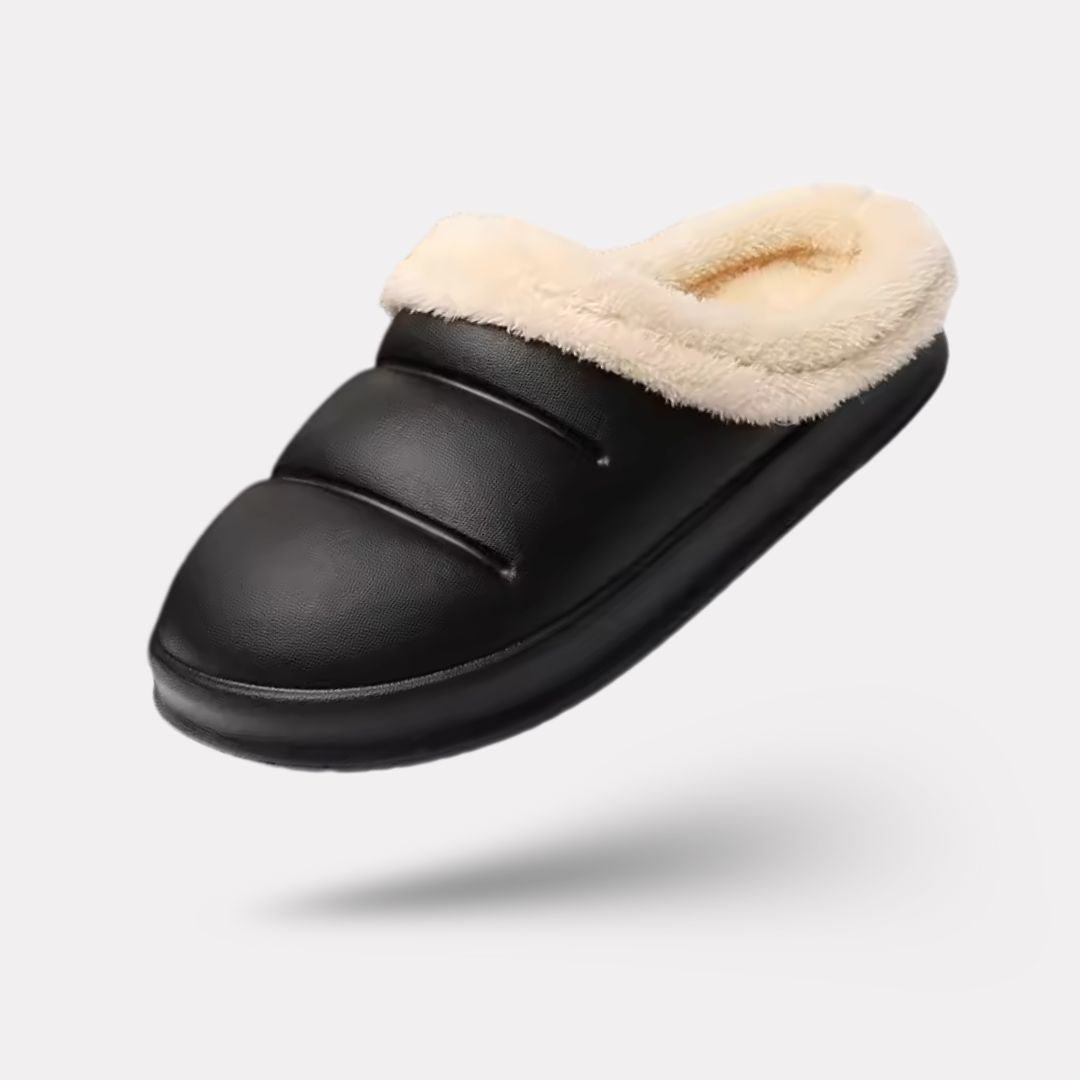 Waterproof orthopedic slippers with a molded one-piece sole, in light green, black, blue and pink
