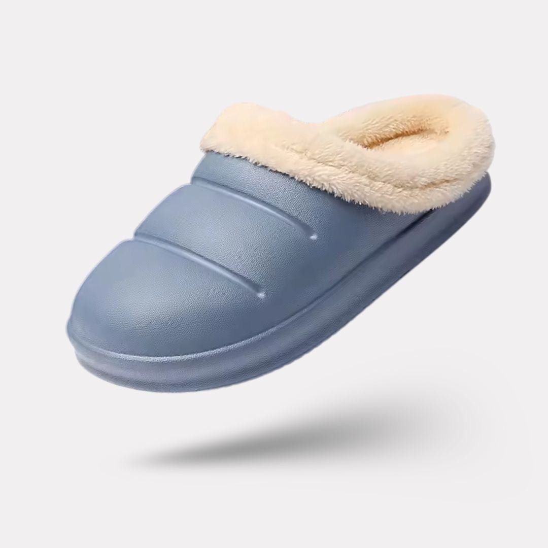 Waterproof orthopedic slippers with a molded one-piece sole, in light green, black, blue and pink