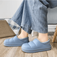 Waterproof orthopedic slippers with a molded one-piece sole, in light green, black, blue and pink
