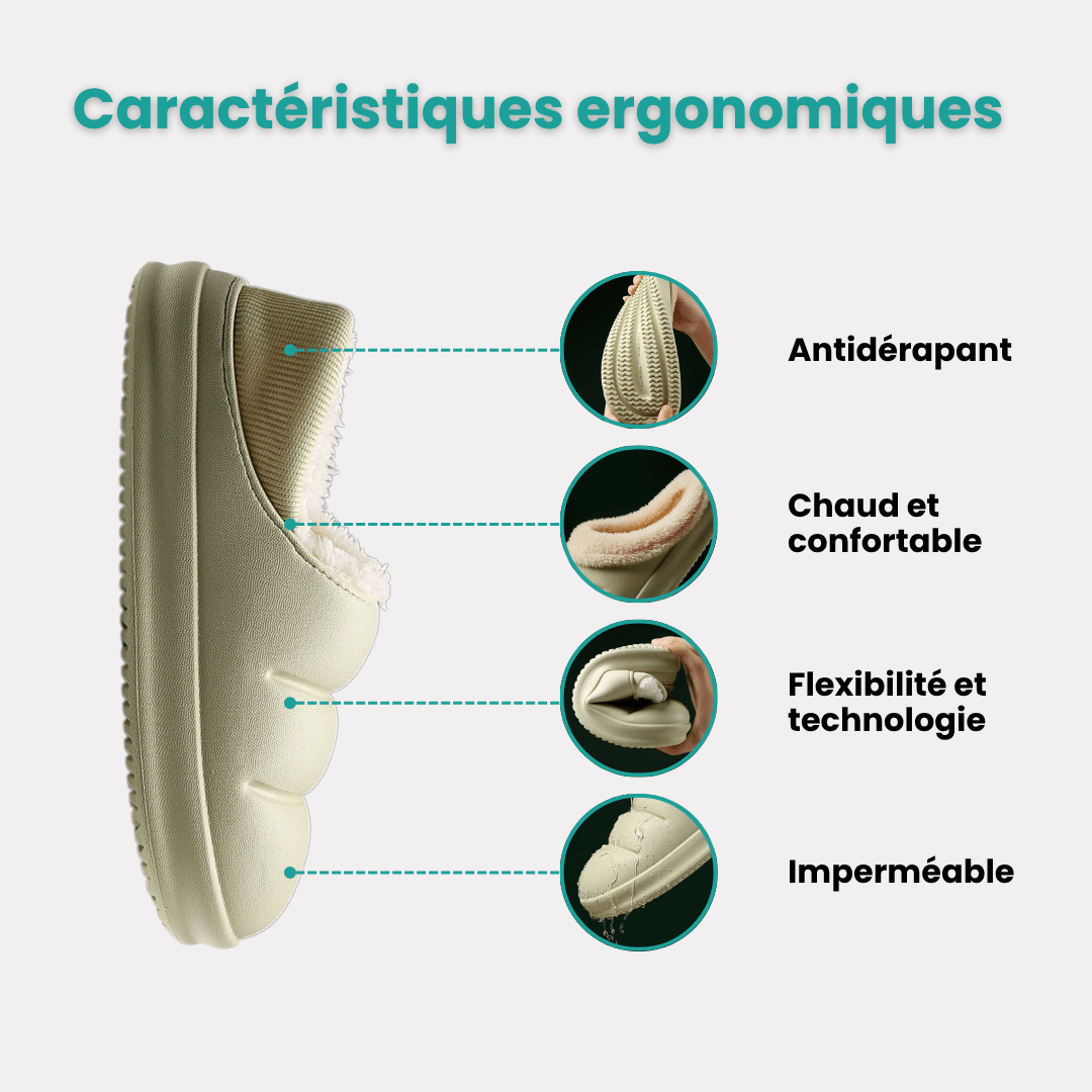 Waterproof orthopedic slippers with a molded one-piece sole, in light green, black, blue and pink