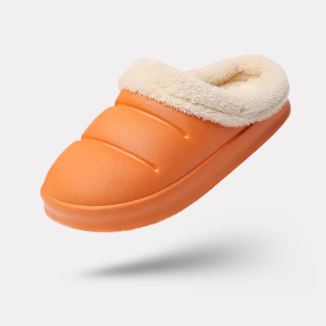 Waterproof orthopedic slippers with a molded one-piece sole, in light green, black, blue and pink