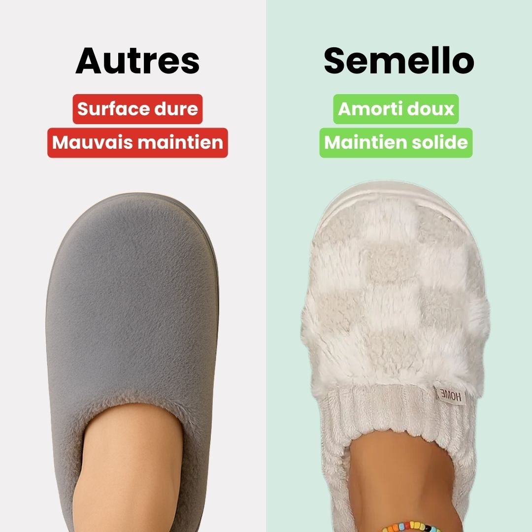 Matching pair of memory foam slippers with an open toe and a thick cushioned sole