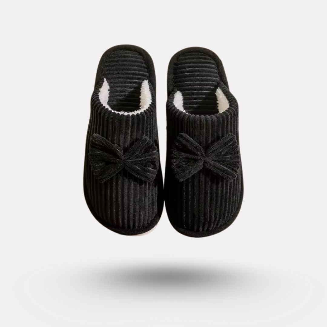 Warm soft-lined winter house slippers in beige, pink, gray and black