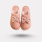 Warm soft-lined winter house slippers in beige, pink, gray and black