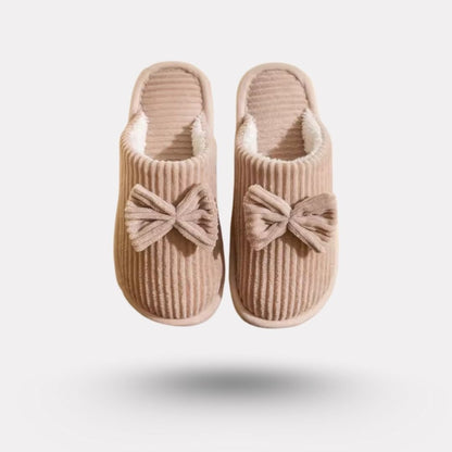 Warm soft-lined winter house slippers in beige, pink, gray and black