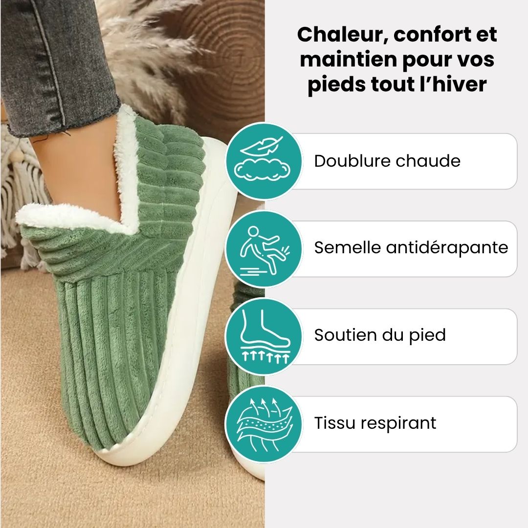 Ultra-soft winter slippers with a plush lining and a contoured supportive footbed