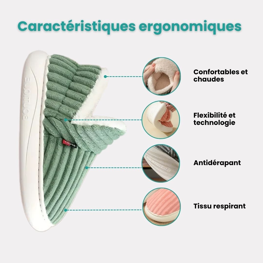 Ultra-soft winter slippers with a plush lining and a contoured supportive footbed