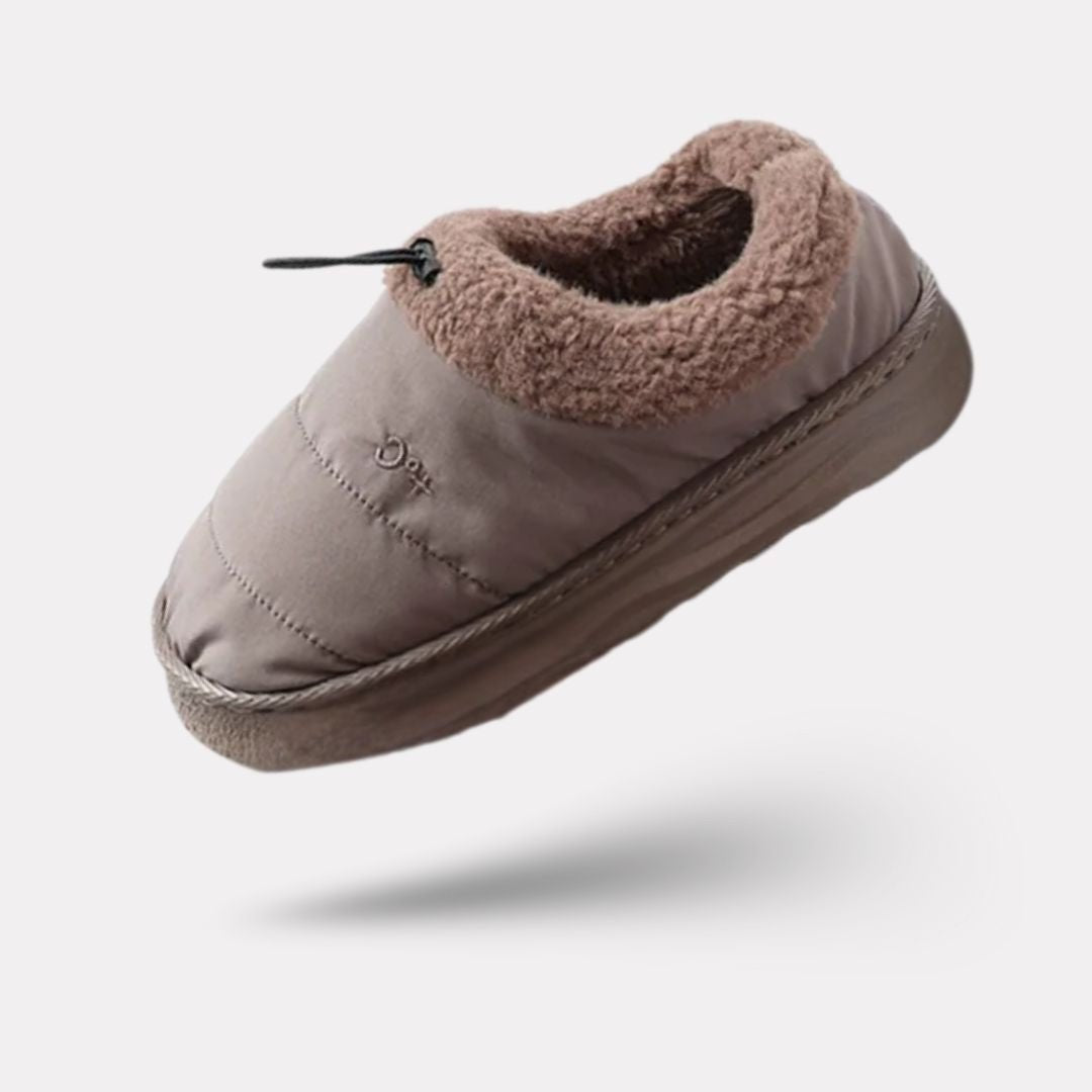 Fluffy cotton slippers with a soft plush lining, in khaki, pink, gray and caramel