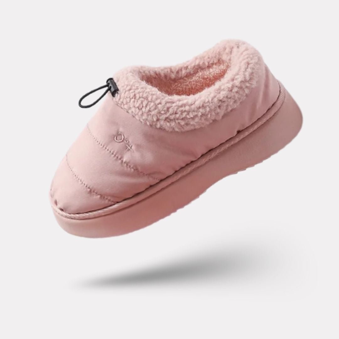 Fluffy cotton slippers with a soft plush lining, in khaki, pink, gray and caramel