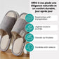 Breathable linen slippers with an open back, in gray, caramel, light gray and orange