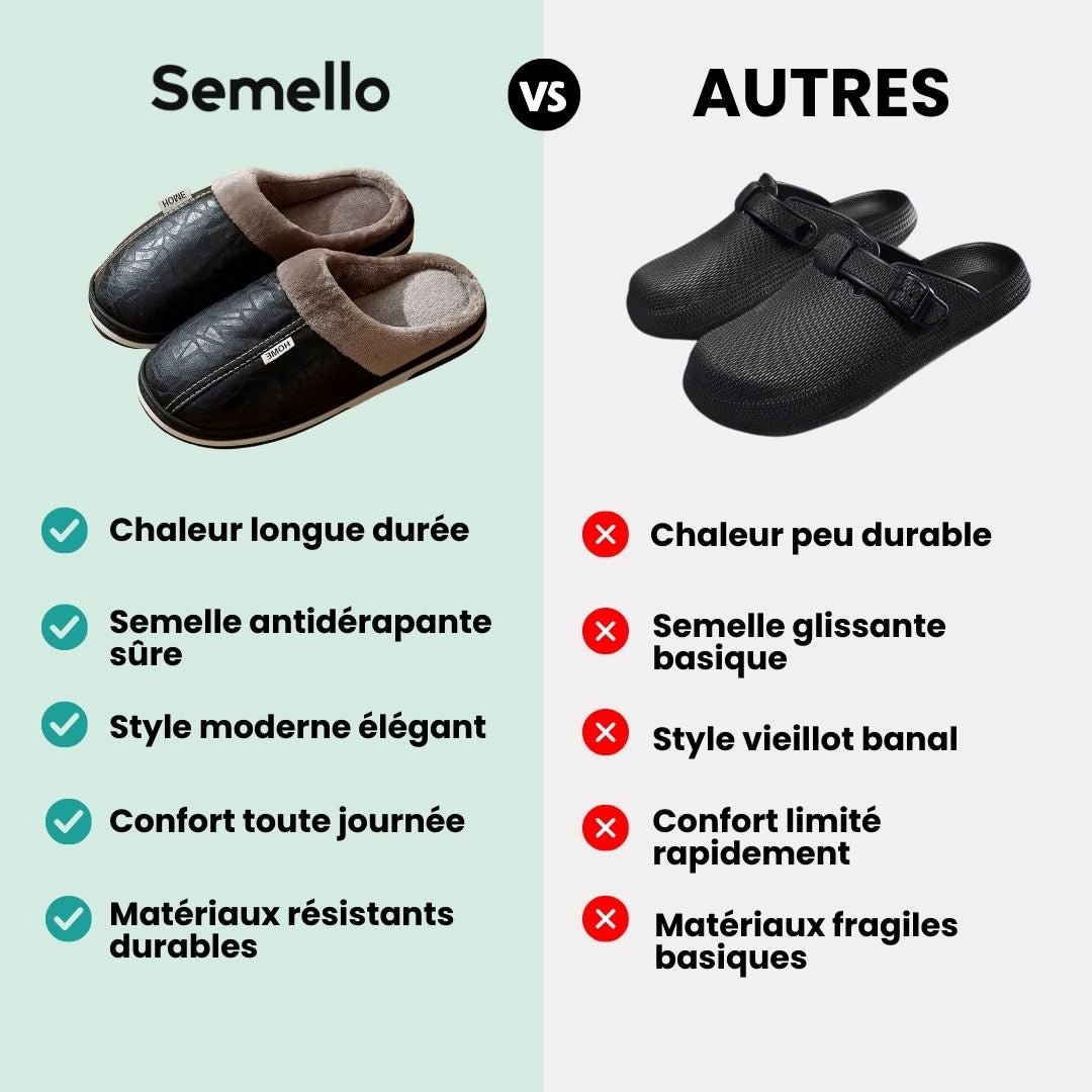 Black leather slippers for men in large sizes with an insulated lining