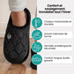 Men's fleece-lined plaid slippers with a memory foam footbed, in gray, black and caramel