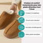 Plush lined orthopedic slippers for cold months, in caramel, khaki, gray and black