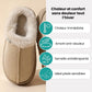 Plush winter slippers with a closed back and orthopedic footbed, in khaki, caramel, gray and pink