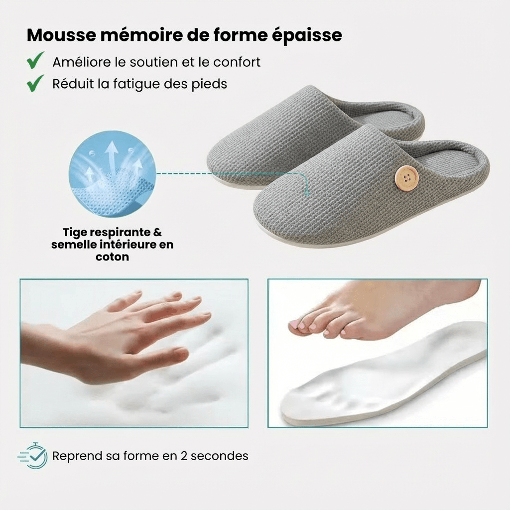 Gray orthopedic slippers with an open toe and a non-slip textured sole