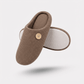 Gray orthopedic slippers with an open toe and a non-slip textured sole