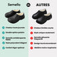 Fleece-lined orthopedic slippers with a non-slip outsole, in black, beige and khaki