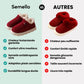 Plush lined winter slippers with a non-slip sole and a supportive footbed