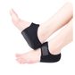 Beige and black gel heel protectors that cup the back of the heel inside the shoe
