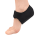 Beige and black gel heel protectors that cup the back of the heel inside the shoe