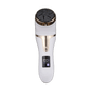 Rechargeable electric foot file with a rotating roller head, in black and white