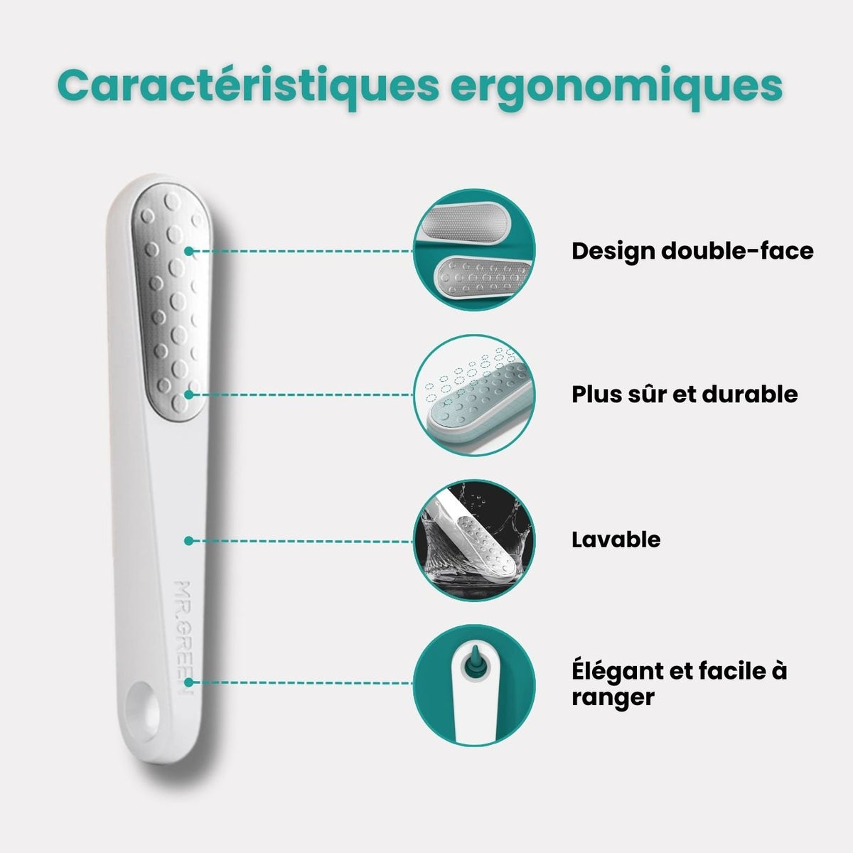 Foot file with a long handle and an abrasive head for smoothing calluses on the heel