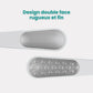 Foot file with a long handle and an abrasive head for smoothing calluses on the heel