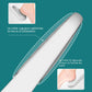 Foot file with a long handle and an abrasive head for smoothing calluses on the heel