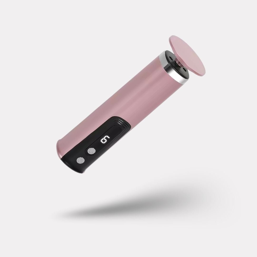 Handheld foot file with an abrasive head for smoothing corns and calluses on the heel
