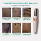 Pink handheld electric callus remover with a rotating roller head for the heel