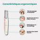 Pink handheld electric callus remover with a rotating roller head for the heel