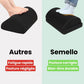Angled ergonomic footrest placed under a desk to support both feet while seated