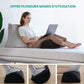 Angled ergonomic footrest placed under a desk to support both feet while seated