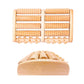 Ridged massage roller rolled underfoot to release plantar tension