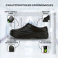 Non-slip work shoes with a cushioned insole, in black, beige and cream
