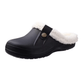 Fleece-lined winter slippers in white, light purple, light blue and black and brown