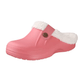 Fleece-lined winter slippers in white, light purple, light blue and black and brown