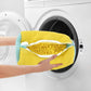 Zippered mesh shoe washing bag for the machine, in yellow, dark gray and light gray
